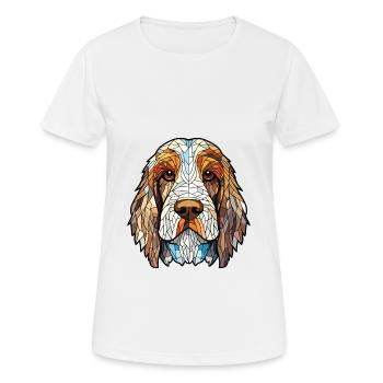 Petit Basset Griffon Vendéen race de chien aquarelle - T-shirt respirant Femme - blanc - Devant - AI Model Female 172 dark (172cm)