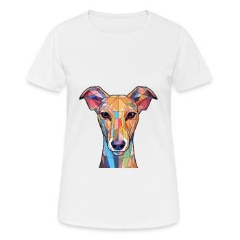 Illustration à l’aquarelle de race de chien lévrier polonais - T-shirt respirant Femme - blanc - Devant - AI Model Female 172 dark (172cm)