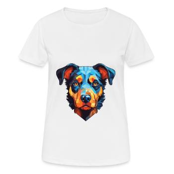 Portuguese Cattle Dog Breed Colorful Watercolor - Women's Breathable T-Shirt - white - Front - AI Model Female 172 dark (172cm)