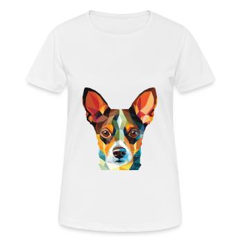 Ratterrier-Hunderasse Aquarell-Illustration - Frauen T-Shirt atmungsaktiv - Weiß - Vorne - AI Model Female 172 dark (172cm)
