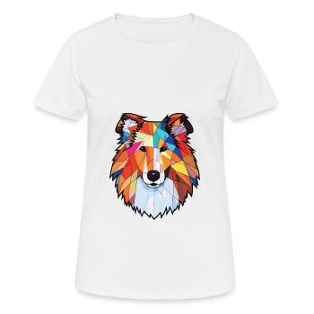 Rough Collie chien race aquarelle Illustration - T-shirt respirant Femme - blanc - Devant - AI Model Female 172 dark (172cm)