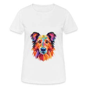 Rumanian Sheepdog Dog Breed Colorful Watercolor - Women's Breathable T-Shirt - white - Front - AI Model Female 172 dark (172cm)