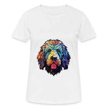 Portuguese Sheepdog Dog Breed Colorful Watercolor - Women's Breathable T-Shirt - white - Front - AI Model Female 172 dark (172cm)