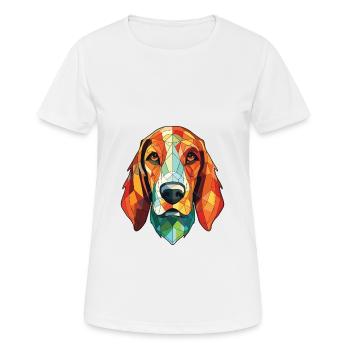 Chien courant russe race chien aquarelle Illustration - T-shirt respirant Femme - blanc - Devant - AI Model Female 172 dark (172cm)
