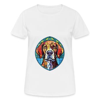 Rajapalayam Hunderasse Aquarell Illustration - Frauen T-Shirt atmungsaktiv - Weiß - Vorne - AI Model Female 172 dark (172cm)