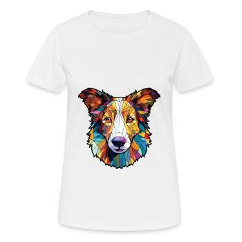 Scotch Collie chien race aquarelle Illustration - T-shirt respirant Femme - blanc - Devant - AI Model Female 172 dark (172cm)