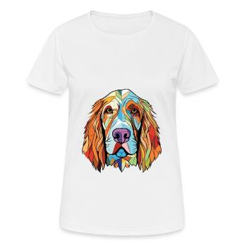 Spinone Italiano race de chien aquarelle Illustration - T-shirt respirant Femme - blanc - Devant - AI Model Female 172 dark (172cm)