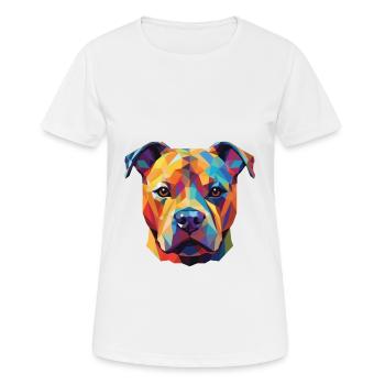 Staffordshire Bull Terrier Staffie Dog Watercolor - Women's Breathable T-Shirt - white - Front - AI Model Female 172 dark (172cm)