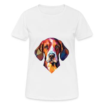 Tiroler Bracke Hunderasse Aquarell Illustration - Frauen T-Shirt atmungsaktiv - Weiß - Vorne - AI Model Female 172 dark (172cm)