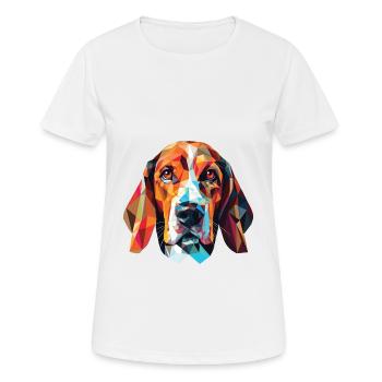 Treeing Walker Coonhound Dog Breed Watercolor - Women's Breathable T-Shirt - white - Front - AI Model Female 172 dark (172cm)