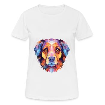 Volpino Italiano Hunderasse Aquarell Illustration - Frauen T-Shirt atmungsaktiv - Weiß - Vorne - AI Model Female 172 dark (172cm)