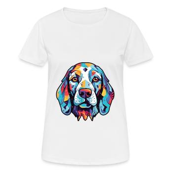 Dalmatinische Hunderasse Aquarellglas-Illustration - Frauen T-Shirt atmungsaktiv - Weiß - Vorne - AI Model Female 172 dark (172cm)