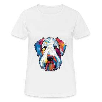 Sealyham Terrier Dog Breed Watercolor Illustration - Women's Breathable T-Shirt - white - Front - AI Model Female 172 dark (172cm)