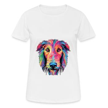 Scottish Deerhound Dog Breed Colorful Watercolor - Women's Breathable T-Shirt - white - Front - AI Model Female 172 dark (172cm)