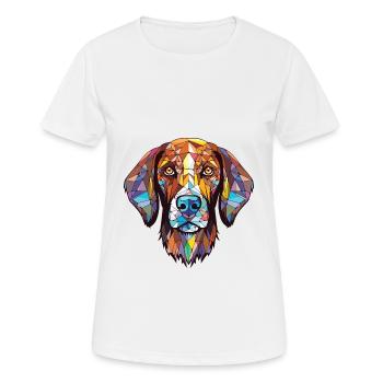 Slowakische rauhaarige Pointer-Hunderasse Aquarell - Frauen T-Shirt atmungsaktiv - Weiß - Vorne - AI Model Female 172 dark (172cm)