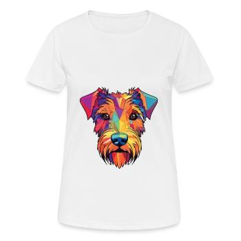 Sporting Lucas Terrier race chien aquarelle verre - T-shirt respirant Femme - blanc - Devant - AI Model Female 172 dark (172cm)