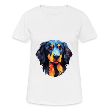 Stabyhoun chien race aquarelle verre Illustration - T-shirt respirant Femme - blanc - Devant - AI Model Female 172 dark (172cm)