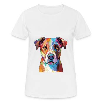 Stephens Cur chien race aquarelle Illustration - T-shirt respirant Femme - blanc - Devant - AI Model Female 172 dark (172cm)