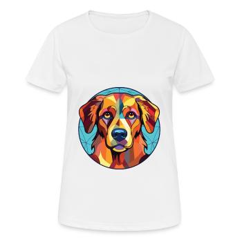 Schweizer Laufhund Hunderasse Aquarell Illustration - Frauen T-Shirt atmungsaktiv - Weiß - Vorne - AI Model Female 172 dark (172cm)