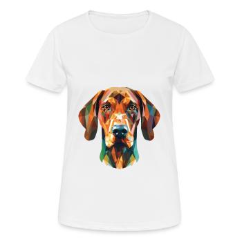 Treeing Tennessee Brindle Coonhound Dog Watercolor - Women's Breathable T-Shirt - white - Front - AI Model Female 172 dark (172cm)
