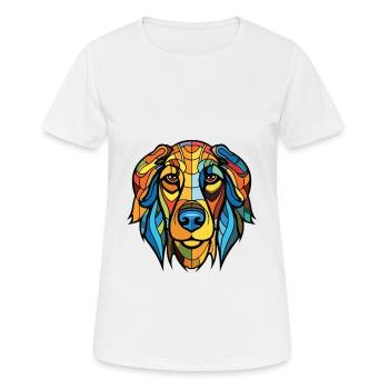 Uruguayen Cimarron chien race aquarelle colorée - T-shirt respirant Femme - blanc - Devant - AI Model Female 172 dark (172cm)