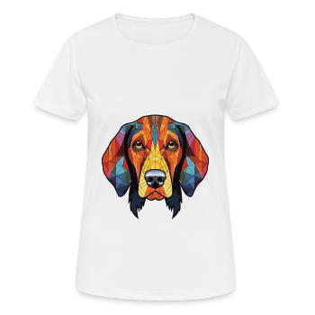 Serbischer dreifarbiger Jagdhund Hunderasse Aquarell - Frauen T-Shirt atmungsaktiv - Weiß - Vorne - AI Model Female 172 dark (172cm)