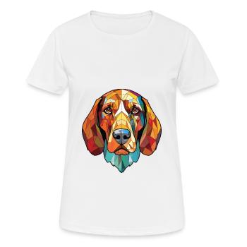Chien chien chien chien race aquarelle Illustration - T-shirt respirant Femme - blanc - Devant - AI Model Female 172 dark (172cm)