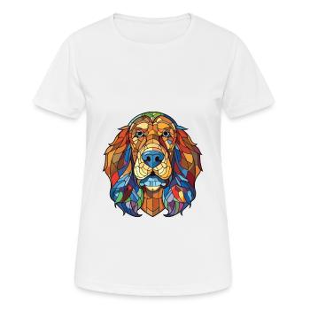 Sud russe Ovcharka chien race aquarelle verre - T-shirt respirant Femme - blanc - Devant - AI Model Female 172 dark (172cm)