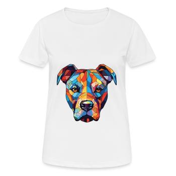 Staffordshire Bull Terrier Staffy Dog Watercolor - Women's Breathable T-Shirt - white - Front - AI Model Female 172 dark (172cm)