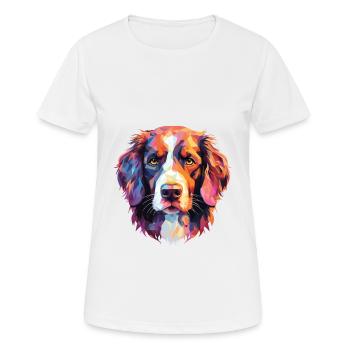 Stabyhoun Stabij race de chien aquarelle Illustration - T-shirt respirant Femme - blanc - Devant - AI Model Female 172 dark (172cm)