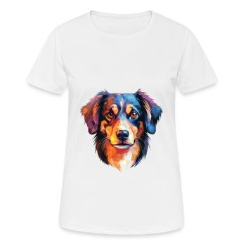 Taigan Kyrgyz Taighany Dog Breed Watercolor Glass - Women's Breathable T-Shirt - white - Front - AI Model Female 172 dark (172cm)