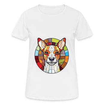 Teddy Roosevelt Terrier chien race aquarelle verre - T-shirt respirant Femme - blanc - Devant - AI Model Female 172 dark (172cm)