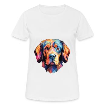 Tosa Hunderasse bunte Aquarell-Illustration - Frauen T-Shirt atmungsaktiv - Weiß - Vorne - AI Model Female 172 dark (172cm)