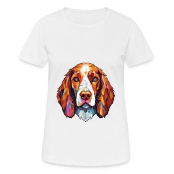 Welsh Springer Spaniel Dog Breed Watercolor Glass - Women's Breathable T-Shirt - white - Front - AI Model Female 172 dark (172cm)