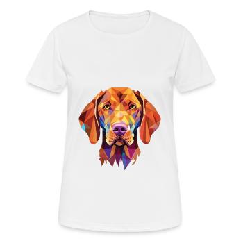 Vizsla chien de race colorée aquarelle à poil dur - T-shirt respirant Femme - blanc - Devant - AI Model Female 172 dark (172cm)