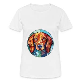 Westfälische Dachsbracke Hunderasse Aquarellglas - Frauen T-Shirt atmungsaktiv - Weiß - Vorne - AI Model Female 172 dark (172cm)