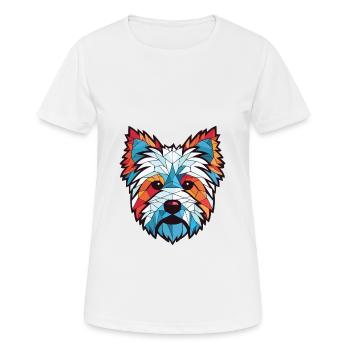 West Highland Terrier Hunderasse Aquarellglas - Frauen T-Shirt atmungsaktiv - Weiß - Vorne - AI Model Female 172 dark (172cm)