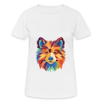 Jouet allemand Spitz chien race aquarelle Illustration - T-shirt respirant Femme - blanc - Devant - AI Model Female 172 dark (172cm)