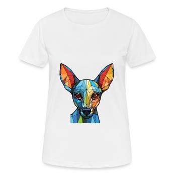 Xoloitzcuintli Dog Breed Watercolor Illustration - Women's Breathable T-Shirt - white - Front - AI Model Female 172 dark (172cm)