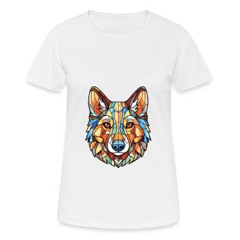 Westsibirische Laika-Hunderasse buntes Aquarell - Frauen T-Shirt atmungsaktiv - Weiß - Vorne - AI Model Female 172 dark (172cm)