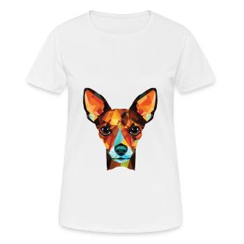 Jouet Fox Terrier chien race aquarelle Illustration - T-shirt respirant Femme - blanc - Devant - AI Model Female 172 dark (172cm)