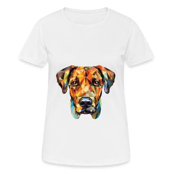 Treeing Tennessee Brindle Dog Breed Watercolor - Women's Breathable T-Shirt - white - Front - AI Model Female 172 dark (172cm)