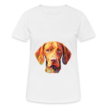 Vizsla Dog Breed Colorful Watercolor Illustration - Women's Breathable T-Shirt - white - Front - AI Model Female 172 dark (172cm)