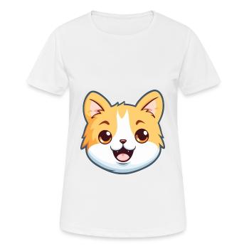 Bambino Katze Cartoon Aquarell Illustration - Frauen T-Shirt atmungsaktiv - Weiß - Vorne - AI Model Female 172 dark (172cm)