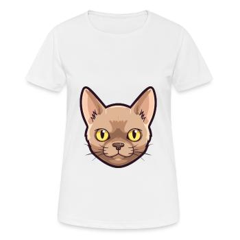 Illustration d’aquarelle de dessin animé de chat birman - T-shirt respirant Femme - blanc - Devant - AI Model Female 172 dark (172cm)