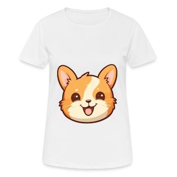 Illustration aquarelle de dessin animé de chat de Chypre - T-shirt respirant Femme - blanc - Devant - AI Model Female 172 dark (172cm)