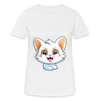 Australian Mist Cat Cartoon Watercolor Clipart - Women's Breathable T-Shirt - white - Front - AI Model Female 172 dark (172cm)