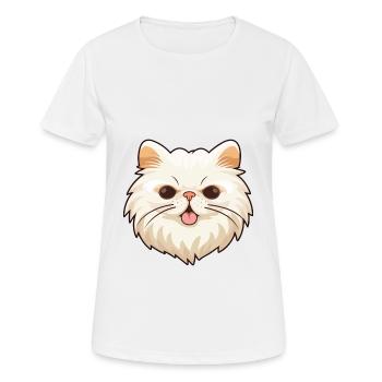Perserkatze Karikatur Aquarell Illustration - Frauen T-Shirt atmungsaktiv - Weiß - Vorne - AI Model Female 172 dark (172cm)