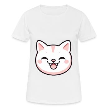 Burmilla chat dessin animé aquarelle illustration - T-shirt respirant Femme - blanc - Devant - AI Model Female 172 dark (172cm)