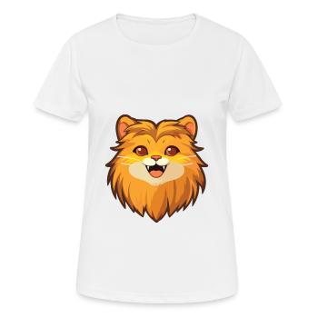 German Longhair Cat Cartoon Watercolor Clipart - Women's Breathable T-Shirt - white - Front - AI Model Female 172 dark (172cm)